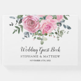 ほこりっぽいピンクローゼユーカリプトゥス結婚ボタニカル ゲストブック