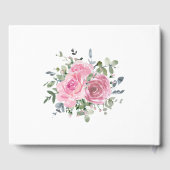 ほこりっぽいピンクローゼユーカリプトゥス結婚ボタニカル ゲストブック (裏面)