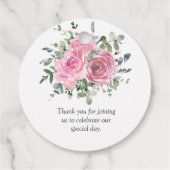 ほこりっぽいピンクローゼユーカリプトゥス結婚ボタニカル フェイバータグ (裏面)