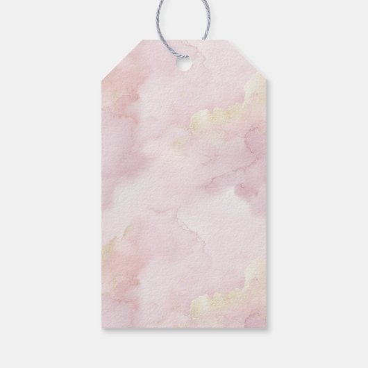 ほこりっぽいピンクワイルドフラワーありがとうギフトラベル- Boho W ギフトタグ (裏面)