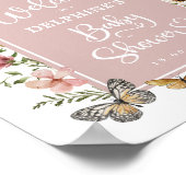 ほこりっぽいピンクワイルドフラワーベビーイン開花シャワーへようこそ ポスター (角)