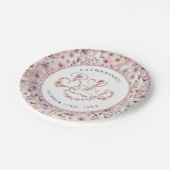 ほこりっぽいピンクワイルドフラワーベビーシャワープレート- Boho Fl ペーパープレート (アングル)