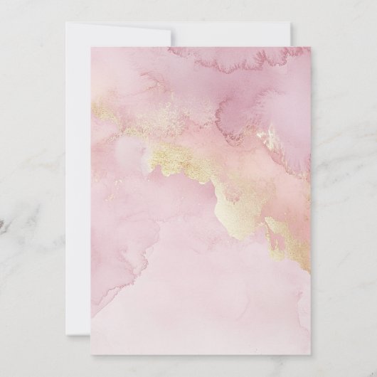 ほこりっぽいピンクワイルドフラワーベビーシャワー招待状- Ele 招待状 (裏面)