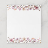 ほこりっぽいピンクワイルドフラワー座席表- Boho Watercolo プレイスカード (外部開封)