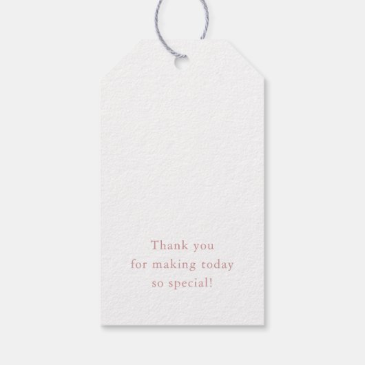 ほこりっぽいピンクワイルドフラワー素朴ボホ感謝していが好みの ギフトタグ (裏面)