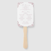 ほこりっぽいピンクヴィンテージフレームエレガントな結婚式プログラム ハンドファン (裏面)