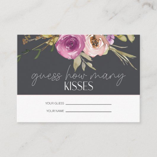 ほこりっぽいピンク推測いくつのキスブライダルゲーム エンクロージャーカード (正面)