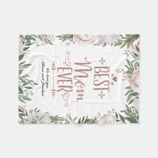 ほこりっぽいピンク最高ののフローラママママママママママズデイ フリースブランケット (正面(横))