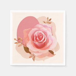 ほこりっぽいピンク独身のバラ スタンダードカクテルナプキン