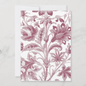 ほこりっぽいピンク結婚フローラ 招待状 (裏面)