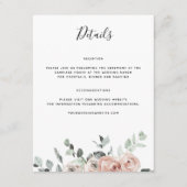 ほこりっぽいピンク結婚ローズ詳細 エンクロージャーカード (正面)