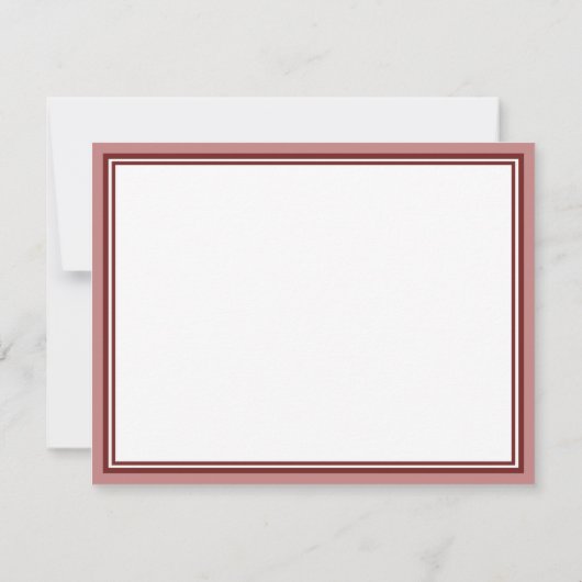 ほこりっぽいピンク縁どのマルーンの名前を追加 ノートカード (裏面)