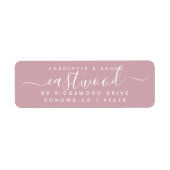 ほこりっぽいピンク色のカップル名 ラベル (正面)