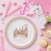 ほこりっぽいピンク色のニューヨー結婚ク ペーパープレート (パーティー)