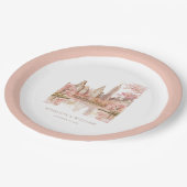 ほこりっぽいピンク色のニューヨー結婚ク ペーパープレート (アングル)