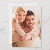 ほこりっぽいピンク色のネイビーフローラ素朴写真結婚s 招待状 (裏面)