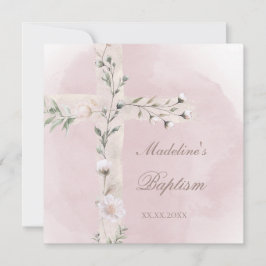 ほこりっぽいピンク色のバプテスマ 招待状