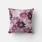 ほこりっぽいピンク色のピンク色のバーガンディーな花 クッション (正面)