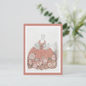 ほこりっぽいピンク色のフープスカート ポストカード (スタンド正面)