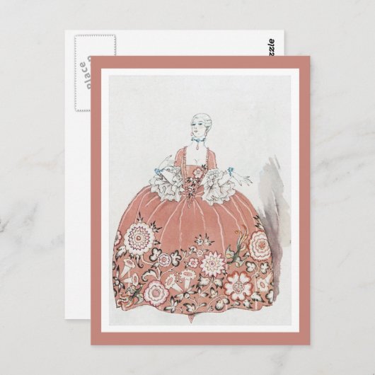 ほこりっぽいピンク色のフープスカート ポストカード (正面/裏面)