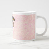 ほこりっぽいピンク色のブロケード模様の仮装マスク ジャンボコーヒーマグカップ (右)