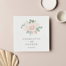 ほこりっぽいピンク色のローズユーカリ結婚スの スタンダードカクテルナプキン