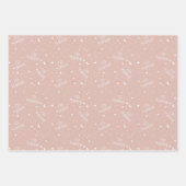 ほこりっぽいピンク色の子供たちイードムバラク ラッピングペーパーシート (正面2)