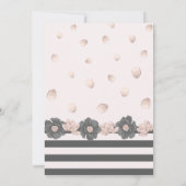 ほこりっぽいピンク色の濃い灰色の花は素晴ら結婚しい 招待状 (裏面)