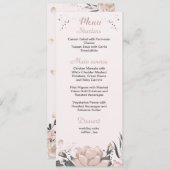 ほこりっぽいピンク色の濃い灰色の花結婚植物学 メニュー (正面/裏面)