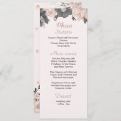 ほこりっぽいピンク色の濃い灰色の花結婚植物学 メニュー (正面/裏面)