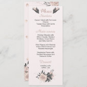 ほこりっぽいピンク色の濃い灰色の花結婚植物学 メニュー (正面/裏面)