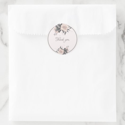 ほこりっぽいピンク色の熱帯花感謝してい咲き ラウンドシール (バッグ)