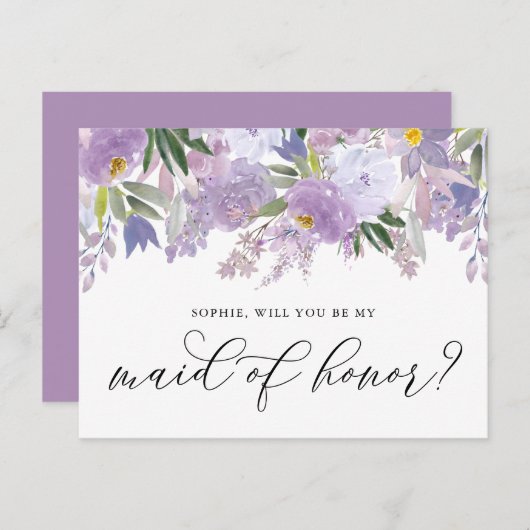 ほこりっぽいピンク色の牡丹が私のメイド・オブ・オーナー（花嫁付き添い人）カードになる ポストカード (正面/裏面)