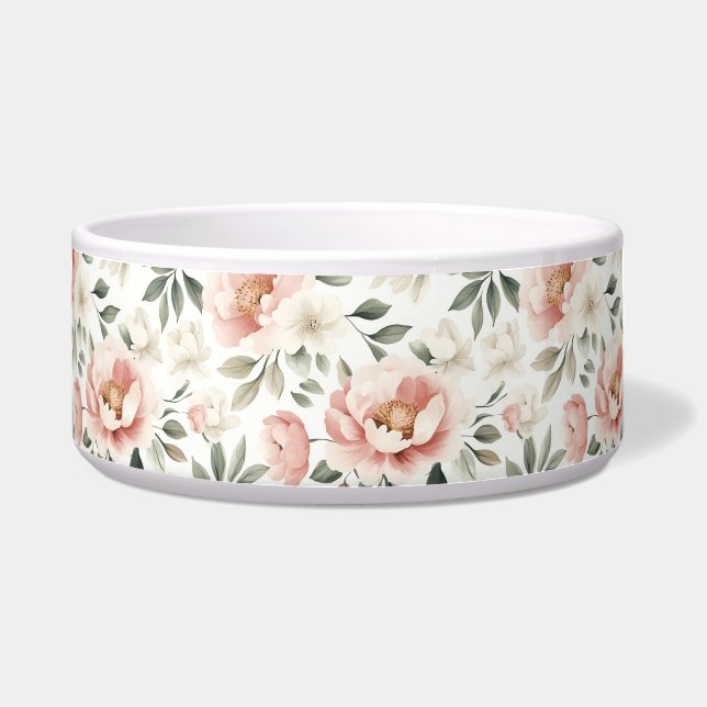 ほこりっぽいピンク色の牡丹 ボウル (正面)