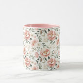 ほこりっぽいピンク色の牡丹 マグカップ (中央)