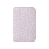 ほこりっぽいピンク色の白 |リノプリント星模様 バスマット (正面縦)