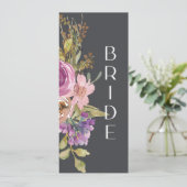 ほこりっぽいピンク色の紫のフローラの結婚椅子のサイン メニュー (スタンド正面)