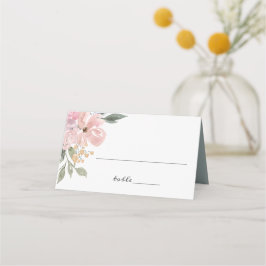 ほこりっぽいピンク色の緑素朴のフローラ結婚の プレイスカード