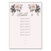 ほこりっぽいピンク色の花のグリッター表 テーブルナンバー (正面)