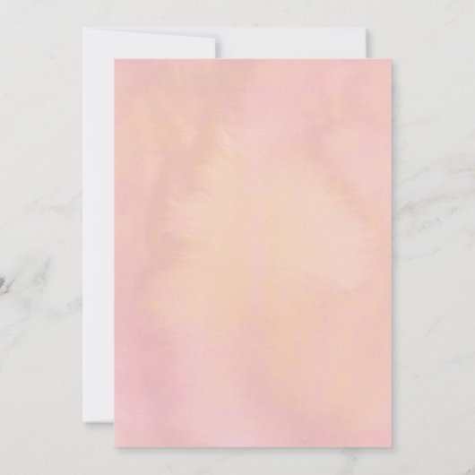 ほこりっぽいピンク色の花エレガント女の子の洗礼式 招待状 (裏面)