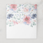 ほこりっぽいピンク色の花ロマンエレガントティック結婚ズ プレイスカード (外部開封)