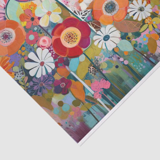 ほこりっぽいピンク色の花絵画抽象芸術の切り離し 薄葉紙 (詳細)