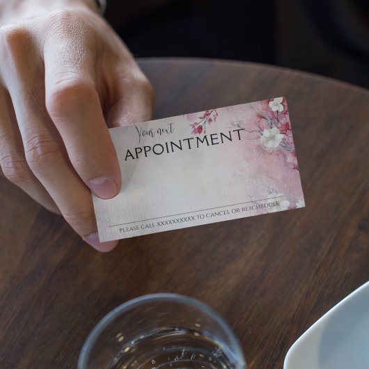 ほこりっぽいピンク色の野生の花ヴィンテージ 予約カード