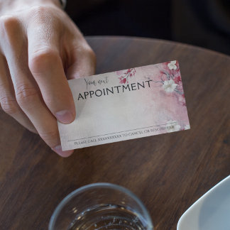 ほこりっぽいピンク色の野生の花ヴィンテージ 予約カード