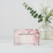 ほこりっぽいピンク色の野生の花ヴィンテージ 予約カード (スタンド正面)