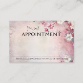 ほこりっぽいピンク色の野生の花ヴィンテージ 予約カード (正面)