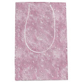 ほこりっぽいピンク色の霜降り模様 ミディアムペーパーバッグ (正面)