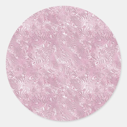 ほこりっぽいピンク色の霜降り模様 ラウンドシール (正面)