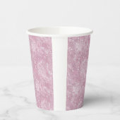 ほこりっぽいピンク色の霜降り模様 紙コップ (左)