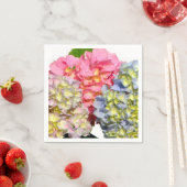 ほこりっぽいピンク色の黄色い緑のフローラアジサイ スタンダードカクテルナプキン (インサイチュ)